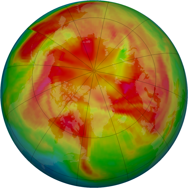 Arctic ozone map for 25 February 2001